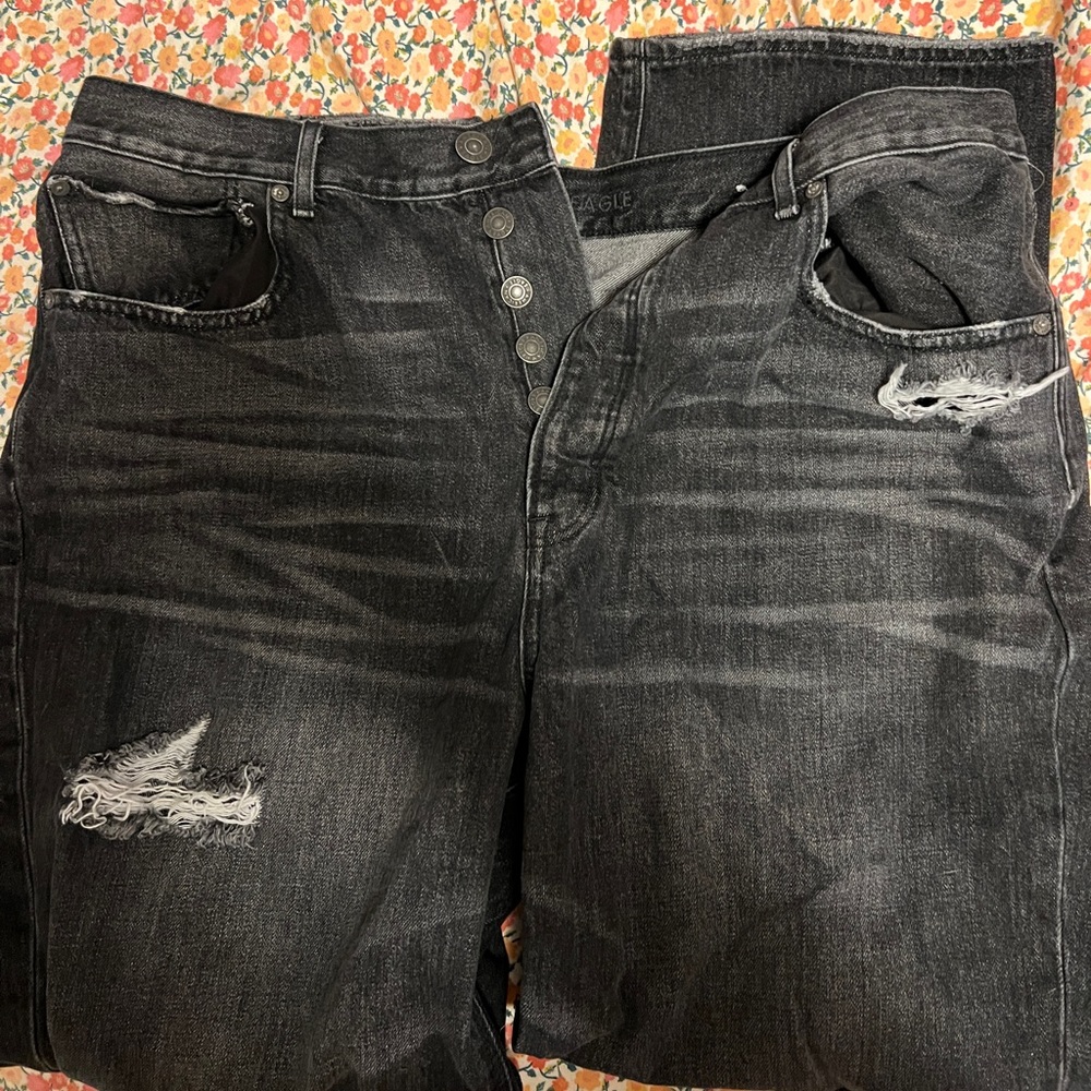 NWOT aeo black 90s boyfriend jeans size 18